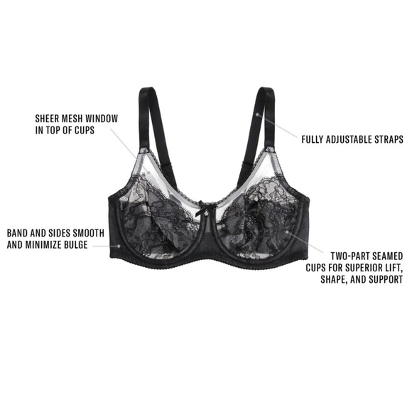 Wacoal Retro Chic Bra, Sz 40D - Picture 6 of 6